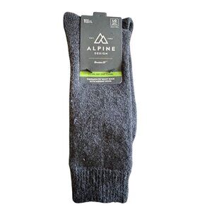 Alpine design Calf Cute Heavy Weight Large Men's 8-12 Boot Soxk Merino wool Gray